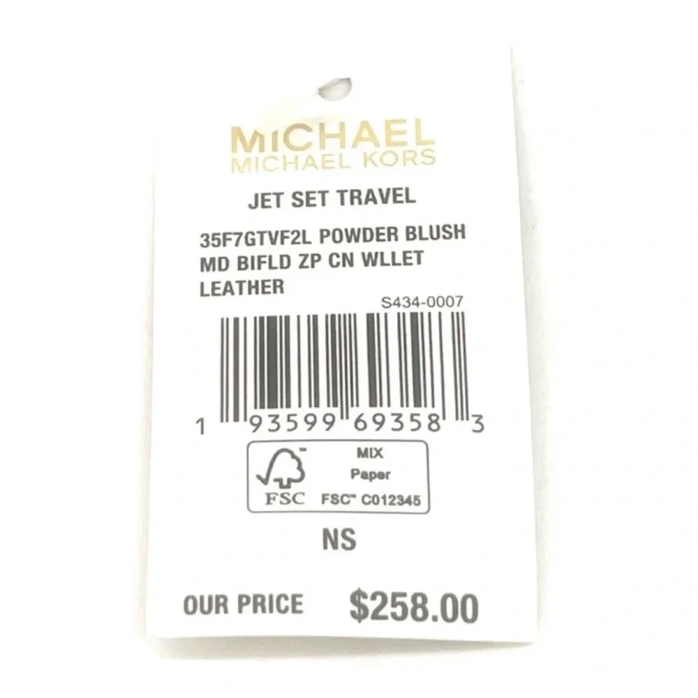 Michael Kors Medium Bifold Zip Chain Wallet Powder Blush - Picture 8 of 8